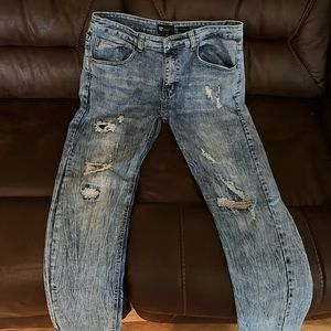 Men’s skinny fit distressed jeans size 34